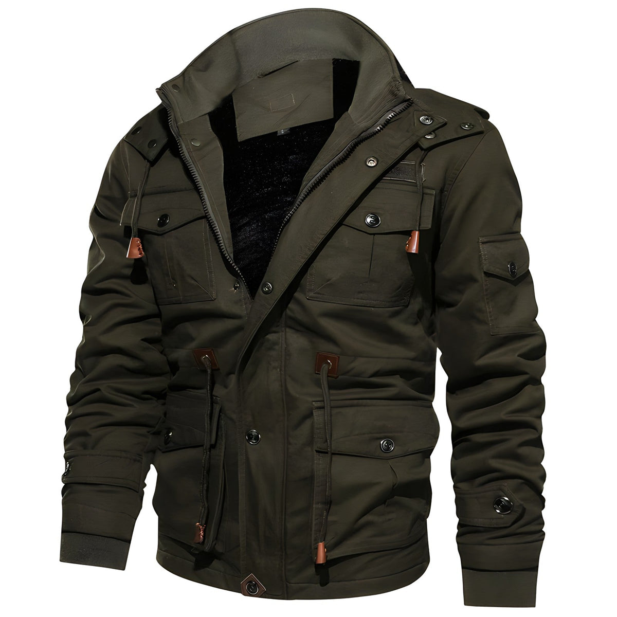 Ellie Men's Military Jacket – Waterproof Coat with Fleece Lining & Adjustable Waist