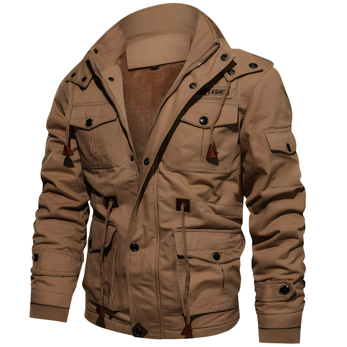 Ellie Men's Military Jacket – Waterproof Coat with Fleece Lining & Adjustable Waist