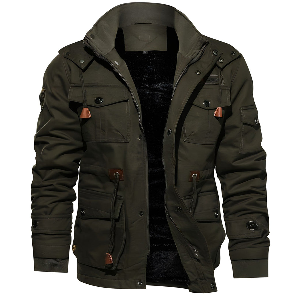Ellie Men's Military Jacket – Waterproof Coat with Fleece Lining & Adjustable Waist