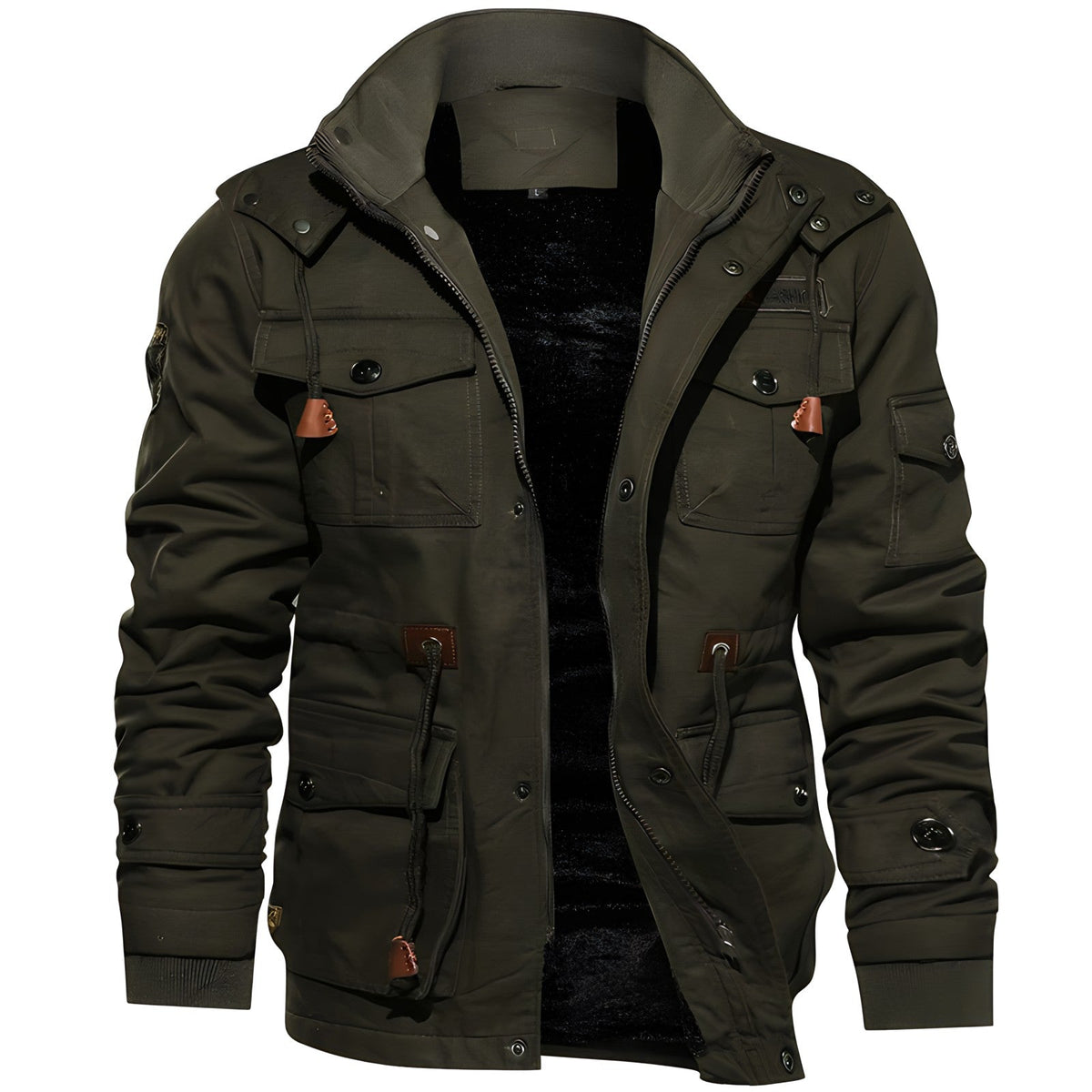 Ellie Men's Military Jacket – Waterproof Coat with Fleece Lining & Adjustable Waist