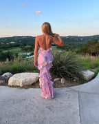 Romilly Women's Tiered Maxi Dress with Open Back & Flowing Silhouette