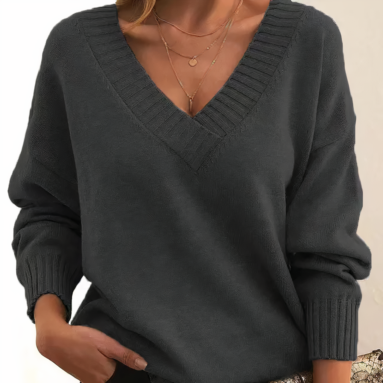 Lucienne Women's 100% Cashmere V-Neck Sweater – Premium Soft Knit Pullover