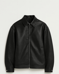 Renato Men's Leather Jacket – Modern Zip-Up Jacket with Clean Urban Style