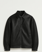 Renato Men's Leather Jacket – Modern Zip-Up Jacket with Clean Urban Style
