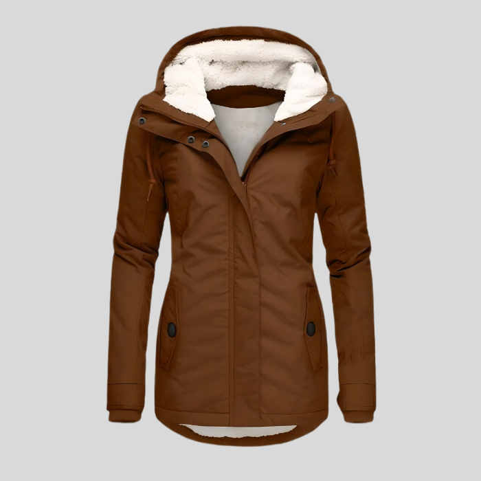 Penelope Women's Long Winter Parka – Waterproof Hooded Coat with Faux Fur Lining & Adjustable Waist