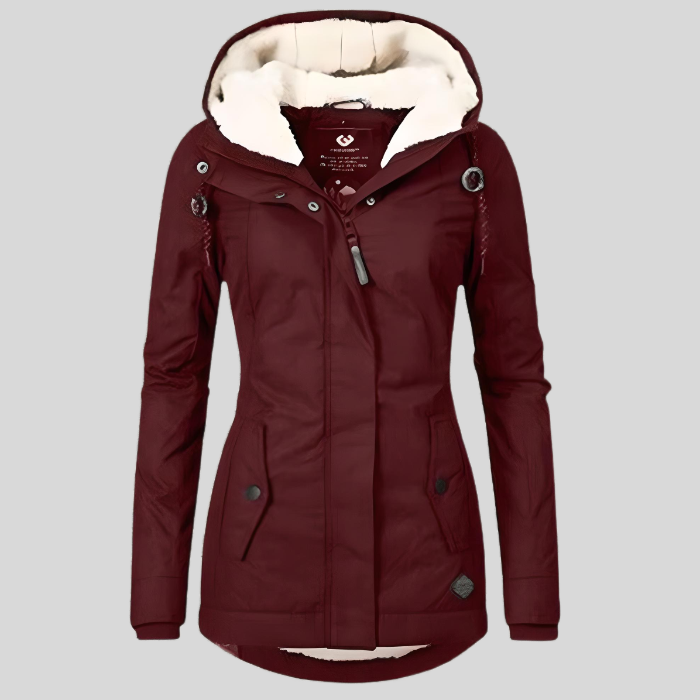 Penelope Women's Long Winter Parka – Waterproof Hooded Coat with Faux Fur Lining & Adjustable Waist