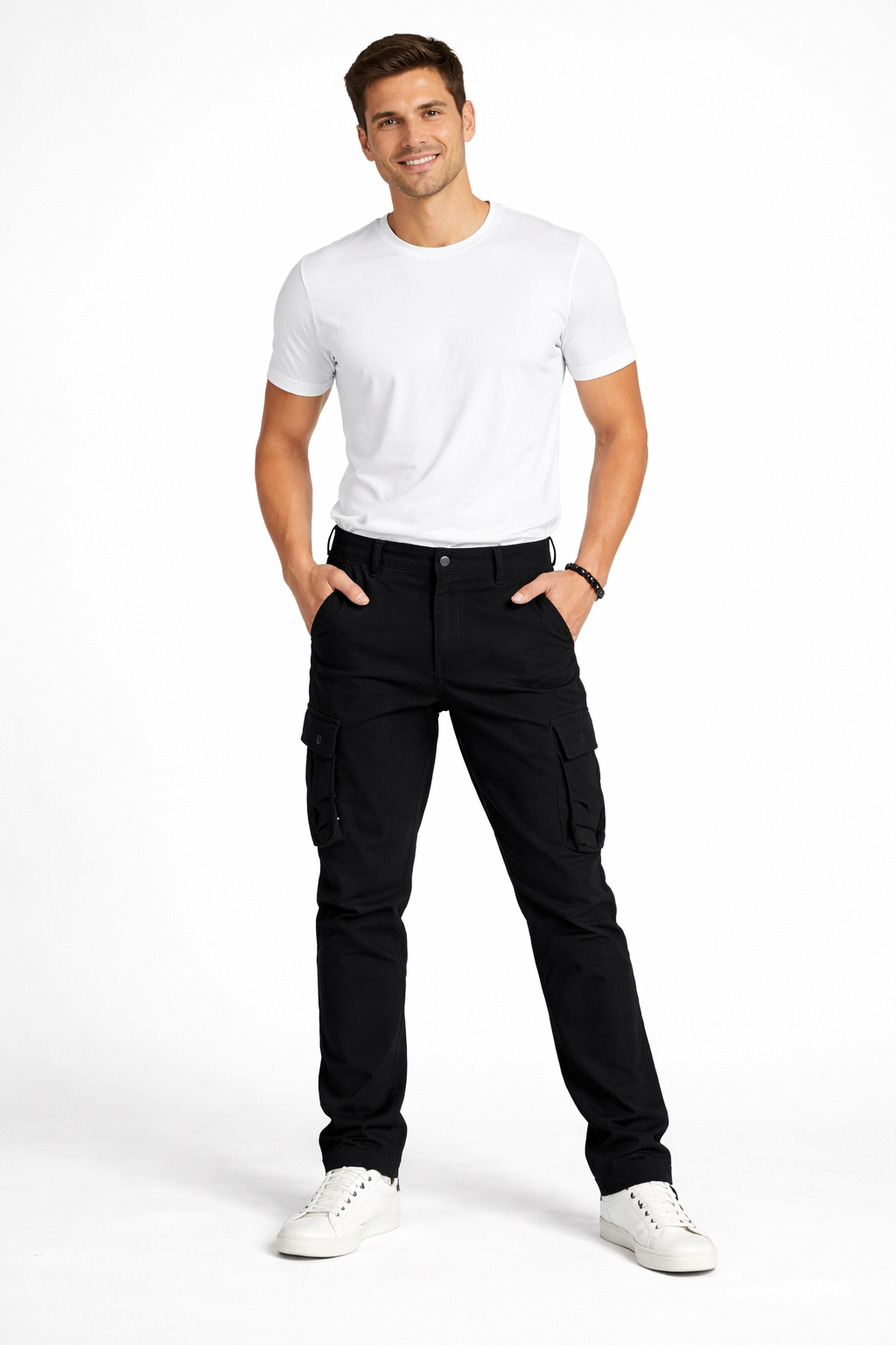 James Men's Cargo Trousers – Breathable Cotton Workwear Pants with Utility Pockets