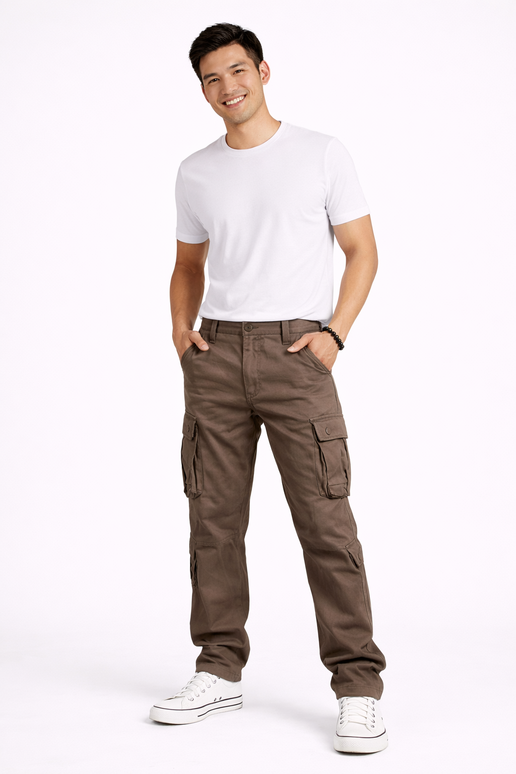 Florian Men's Cargo Pants – Straight-Fit Cotton Workwear Pants with Utility Pockets