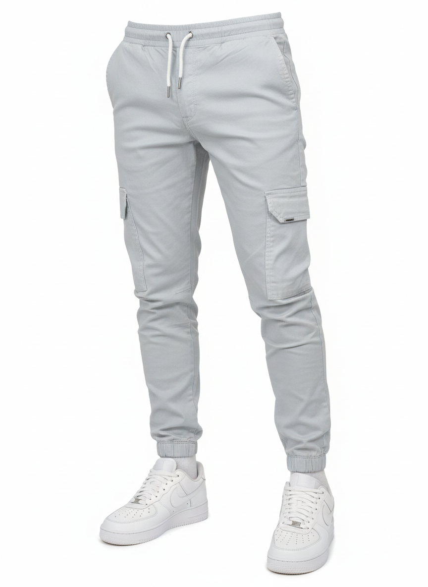 Mason Men's Cargo Jogger Pants – Slim Fit Utility Trousers with Elastic Waist