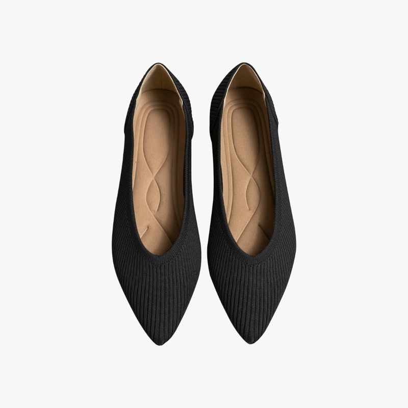 Celeste Women's Pointed Knit Ballet Flats – Slip-On Comfort Shoes with Memory Foam Insole