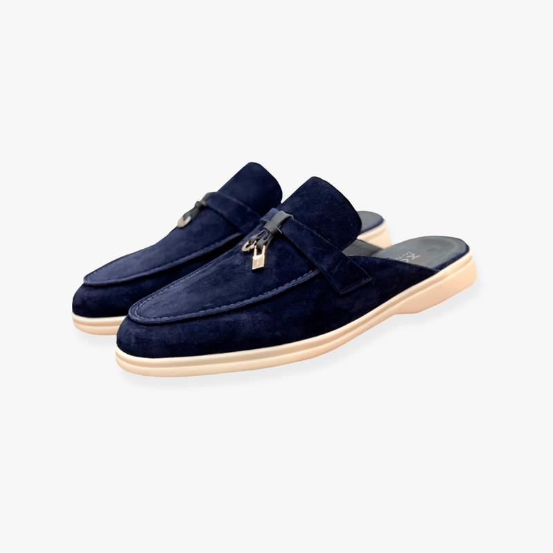 Sabrina Women's Slip-On Mules – Buckle Detail Flats with Cushioned Comfort & Minimalist Style