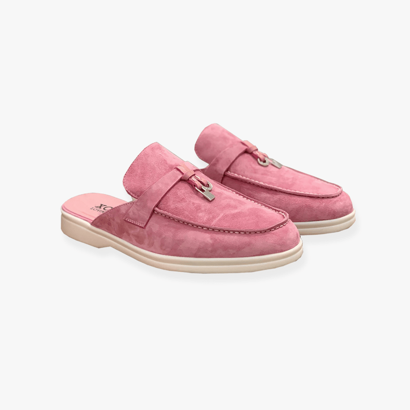 Sabrina Women's Slip-On Mules – Buckle Detail Flats with Cushioned Comfort & Minimalist Style