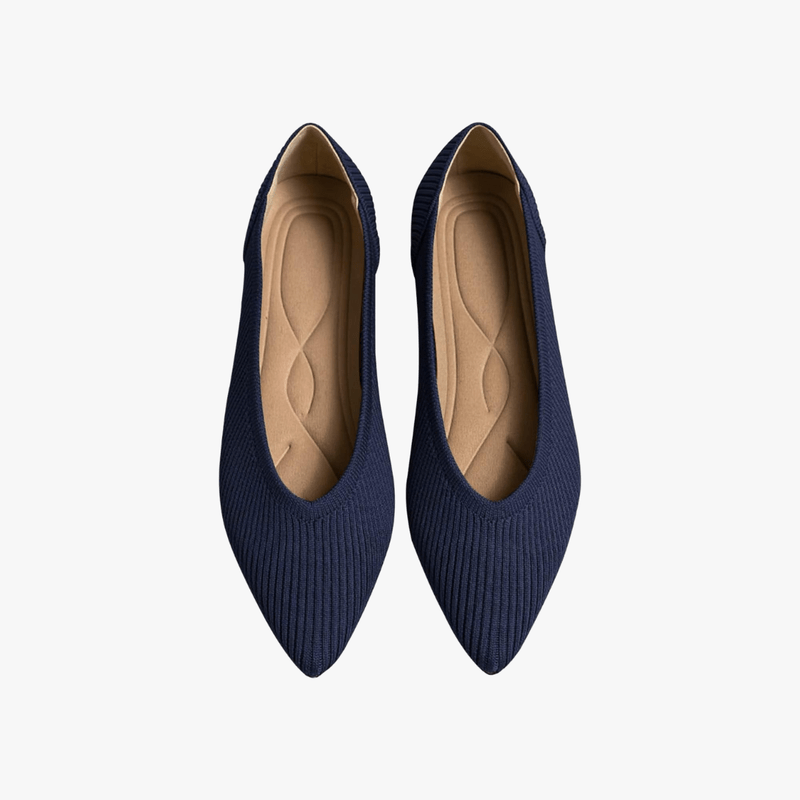 Celeste Women's Pointed Knit Ballet Flats – Slip-On Comfort Shoes with Memory Foam Insole