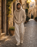 Gethin Men's With Hood Sweater – Relaxed Silhouette, Gentle Textured Knit & Ribbed Detailing