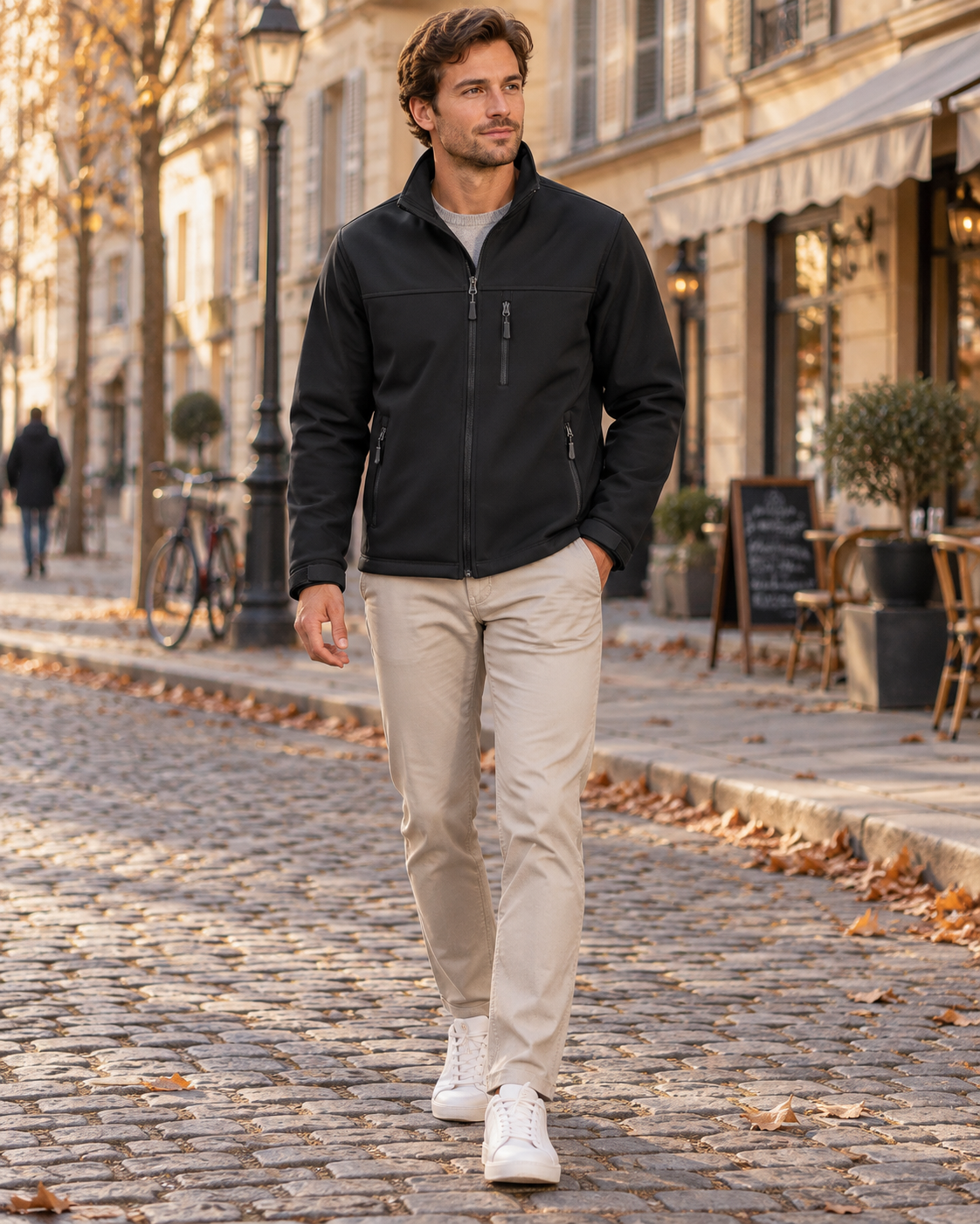 Jasmine Men's Waterproof Softshell Jacket – Fleece-Lined Interior, 4-Way Stretch & 4 Handy Pockets