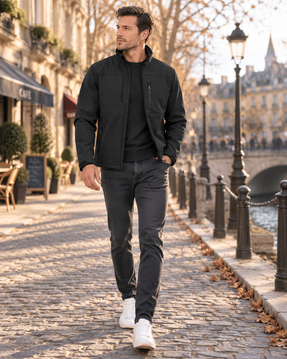 Natalie Men's Waterproof Softshell Jacket – Fleece-Lined Interior, 7 Handy Pockets & Drawcord Hem