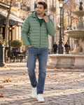 Erin Men's Packable Puffer Jacket – With Hood, Full-Length Zipper & Zipped Pockets