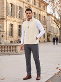 Shane Men's Polar Fleece Vest – Full-Length Zipper, Mandarin Collar & 4 Handy Pockets