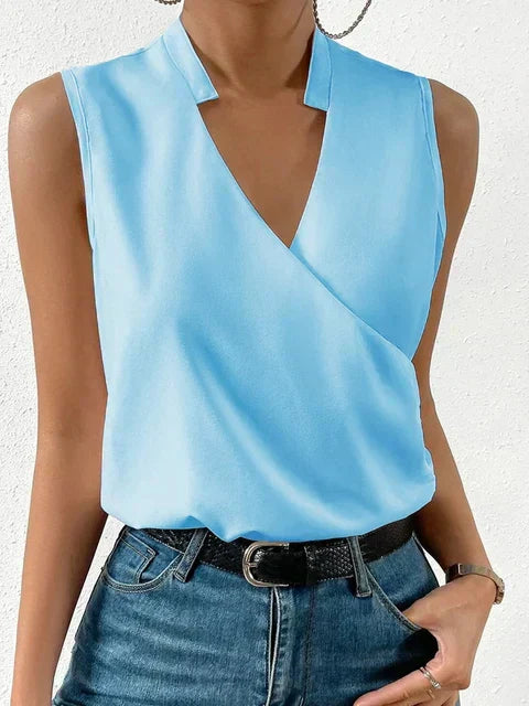 Aurore Women’s V-Neck Tank Top – Elegant Sleeveless Soft Lightweight Everyday Blouse