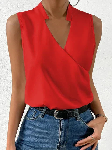Aurore Women’s V-Neck Tank Top – Elegant Sleeveless Soft Lightweight Everyday Blouse