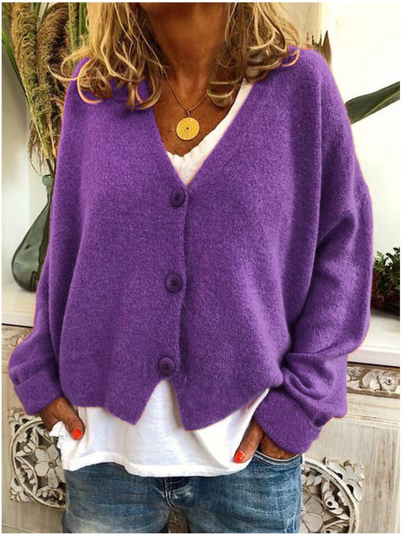 Rowyn Women’s Knit Cardigan – Soft V-Neck Cardigan for Elegant Casual Comfort