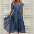 Karen Sophisticated Women's Dress – Long Dress in Lightweight Chiffon with a Graceful Drape