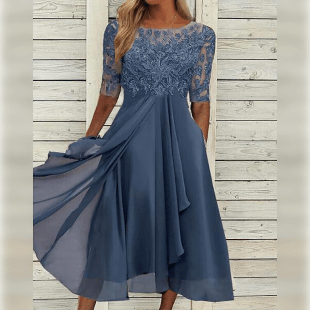 Karen Sophisticated Women's Dress – Long Dress in Lightweight Chiffon with a Graceful Drape