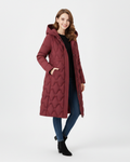 Charlotte Women's Long Quilted Winter Coat – Hooded Insulated Puffer Jacket with Elegant Fit