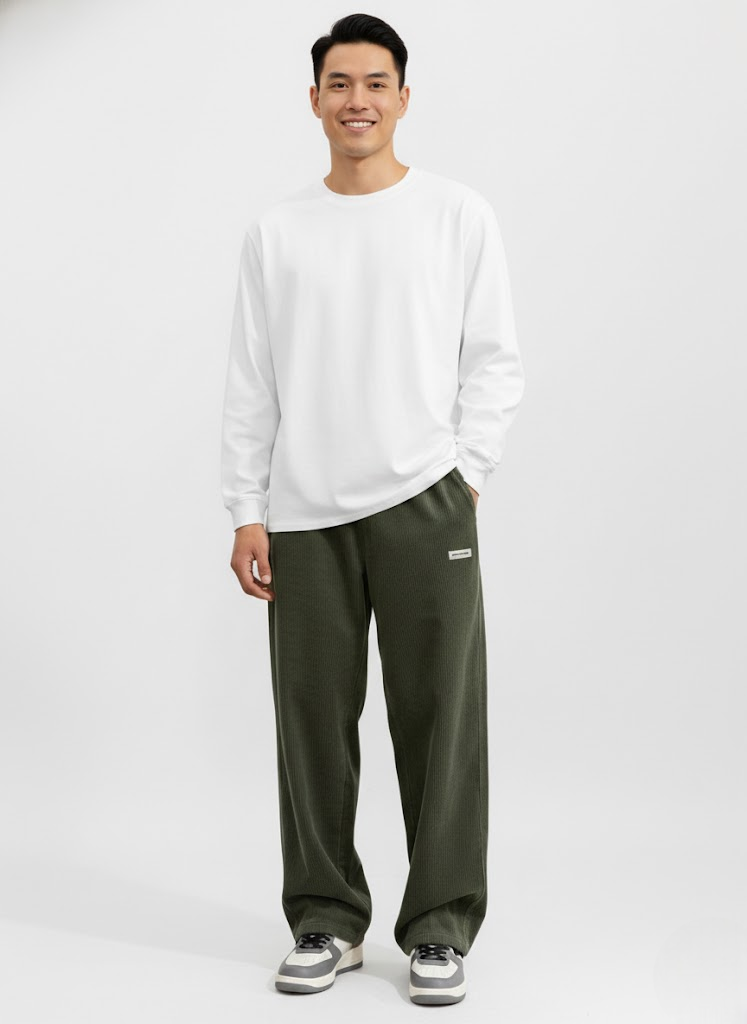 Alaric Corduroy Loose Fit Straight-Leg Men's Casual Trousers