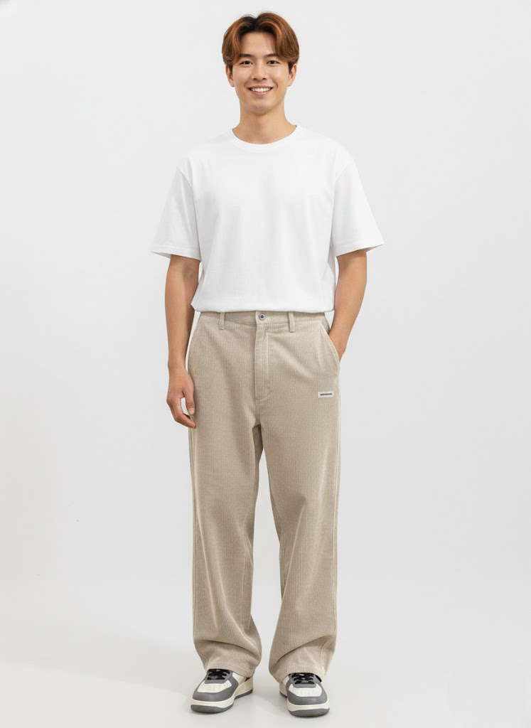 Alaric Corduroy Loose Fit Straight-Leg Men's Casual Trousers