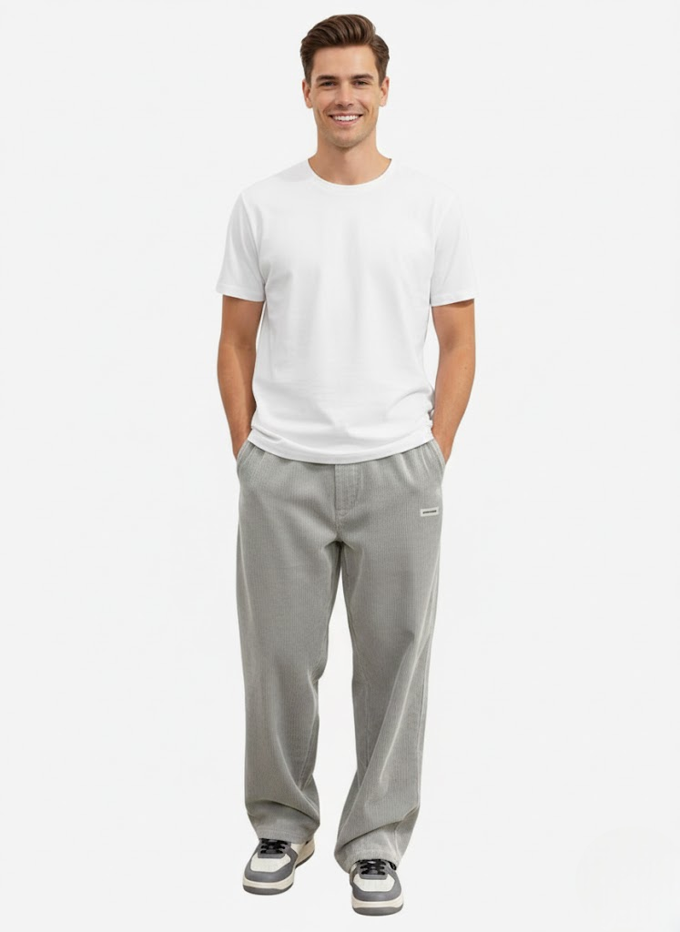 Alaric Corduroy Loose Fit Straight-Leg Men's Casual Trousers
