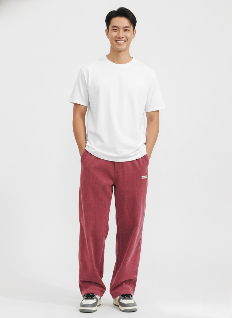 Alaric Corduroy Loose Fit Straight-Leg Men's Casual Trousers