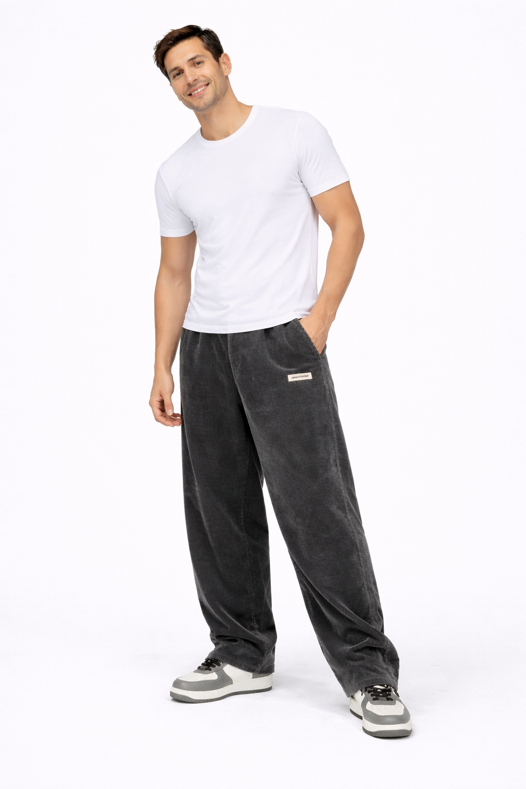 Alaric Corduroy Loose Fit Straight-Leg Men's Casual Trousers