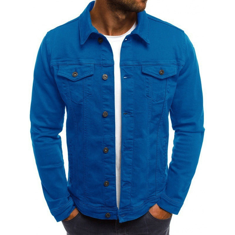 Bastien Men's Denim Jacket – Classic Button-Up Denim Jacket with Utility Pockets