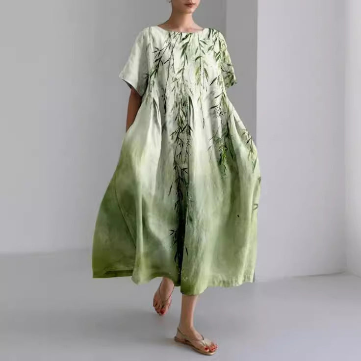 Sareno Women’s Floral Midi Dress – Lightweight Summer Dress with Flowy Elegant Fit