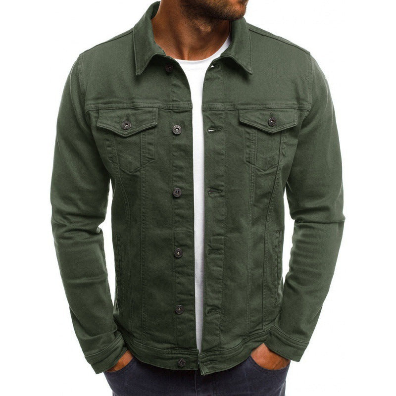 Bastien Men's Denim Jacket – Classic Button-Up Denim Jacket with Utility Pockets