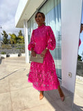 Christine Refined Women's Dress – Lace Dress with Full-Length Sleeves for a Chic Night Out