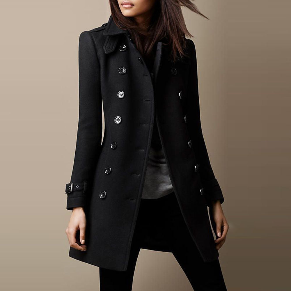 Anouk Women's Long Wool Coat – Elegant Premium Wool Coat with Timeless Style