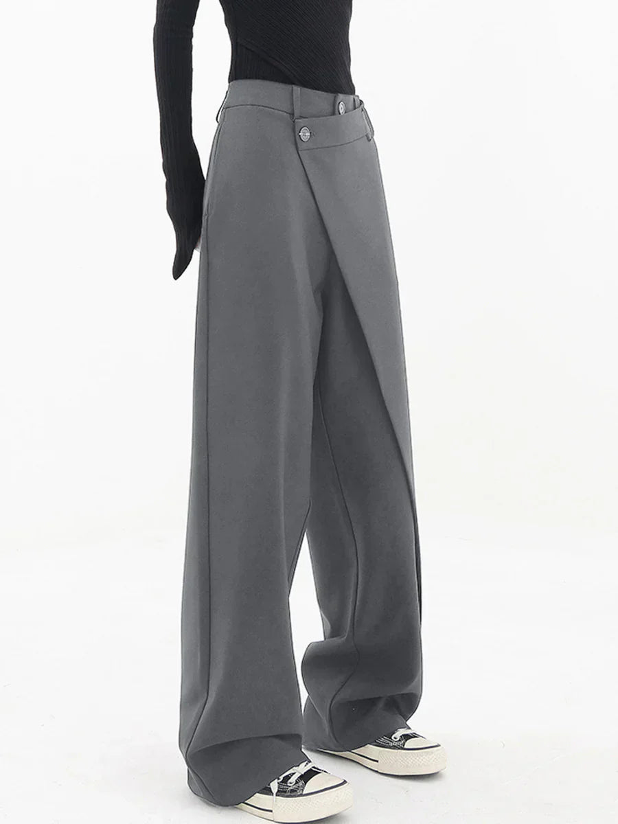Kaia Women's Wide-Leg Relaxed Trousers in Soft Breathable Fabric