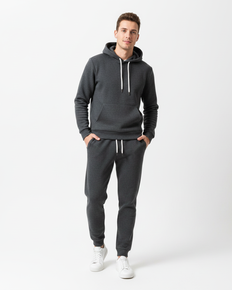 Carter Men's Hoodie & Jogger Set – Breathable Polyester Tracksuit with Regular Fit