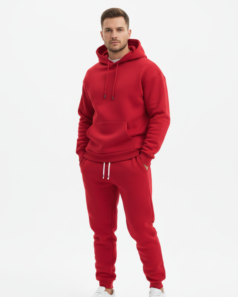 Carter Men's Hoodie & Jogger Set – Breathable Polyester Tracksuit with Regular Fit