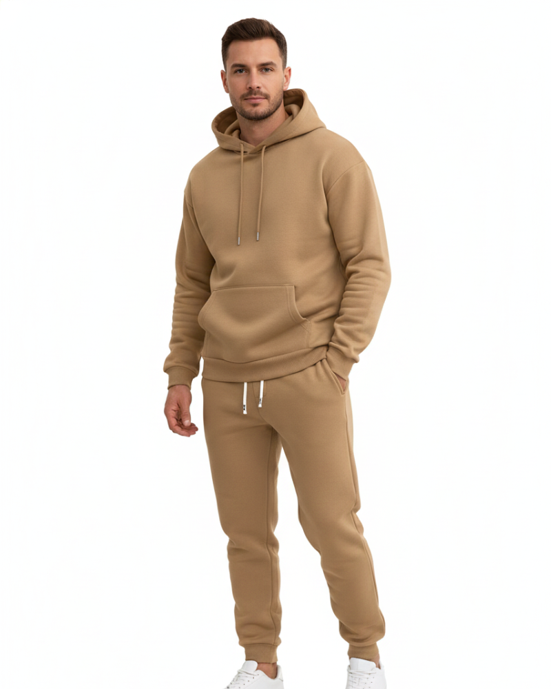 Carter Men's Hoodie & Jogger Set – Breathable Polyester Tracksuit with Regular Fit