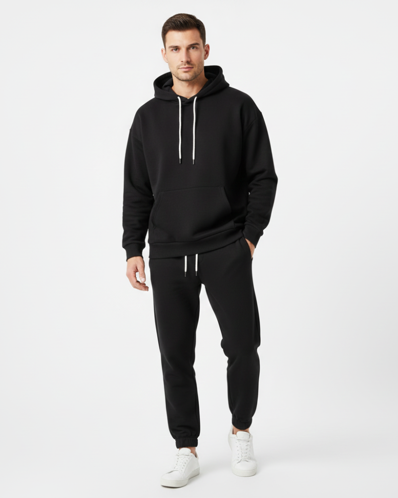 Carter Men's Hoodie & Jogger Set – Breathable Polyester Tracksuit with Regular Fit