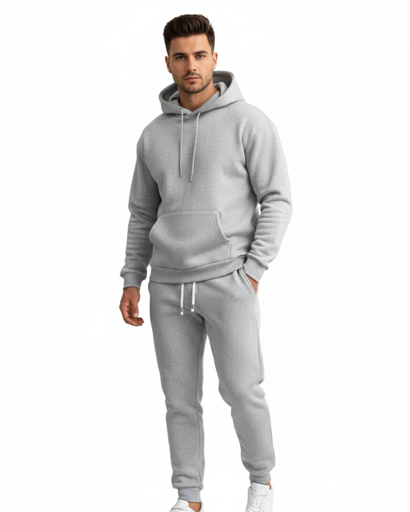 Carter Men's Hoodie & Jogger Set – Breathable Polyester Tracksuit with Regular Fit