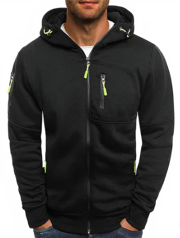 Ealdred Men’s Zip Hoodie – Comfortable Cotton Blend Sweatshirt with Adjustable Hood