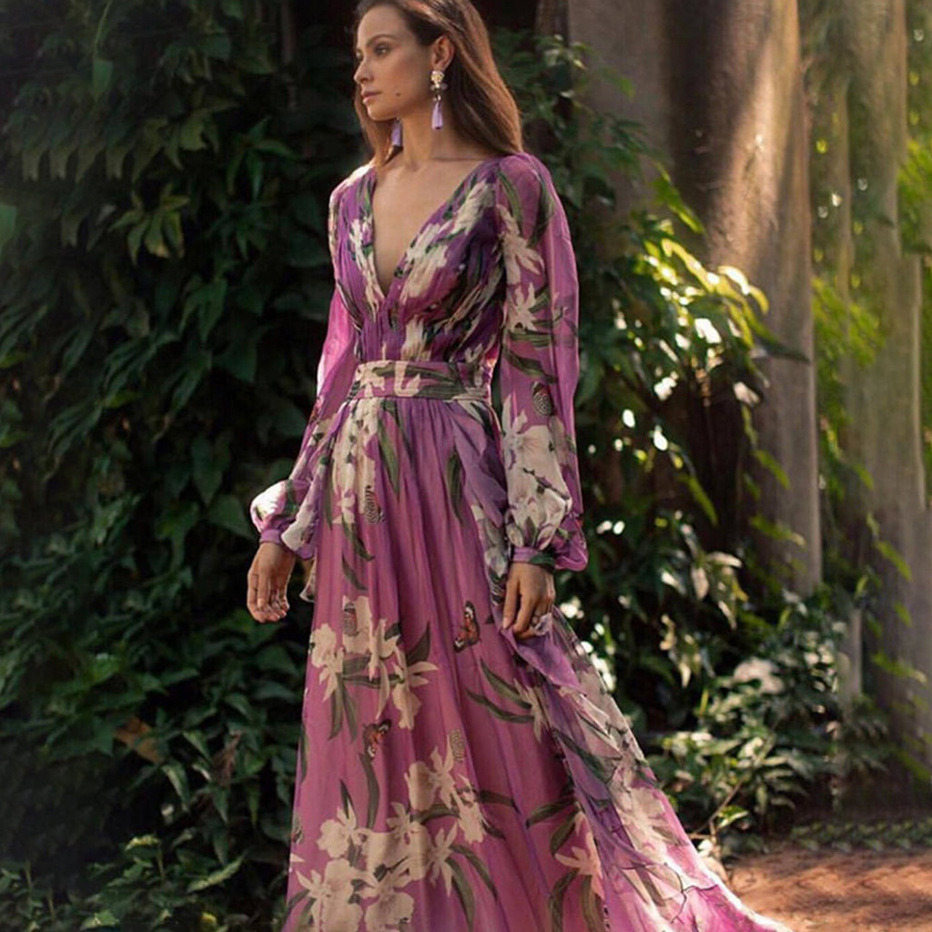Rochelle Women's Floral Maxi Dress – Lightweight Flowing Summer Dress