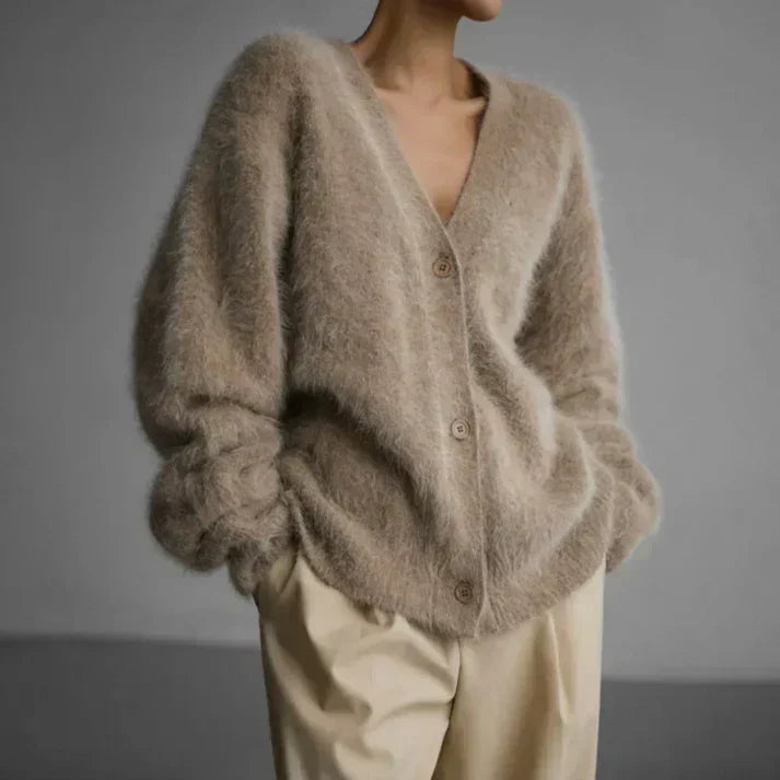 Natalie Women's Cashmere Sweater – Relaxed Refined Cardigan & Timeless Cozy Comfort
