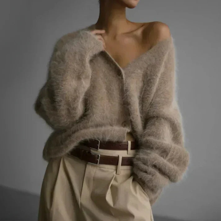 Natalie Women's Cashmere Sweater – Relaxed Refined Cardigan & Timeless Cozy Comfort