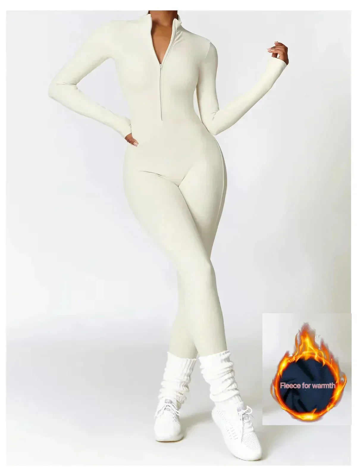 Eya Women’s Winter Jumpsuit – Fleece-Lined Thermal One Piece with Stretch Fit
