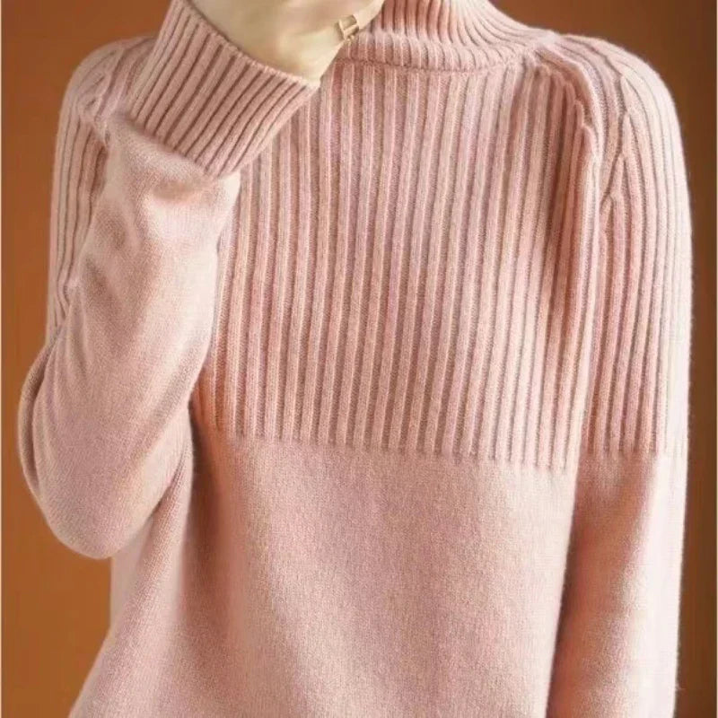 Luan Women’s Turtleneck Jumper – Soft Knit Winter Sweater with Relaxed Fit